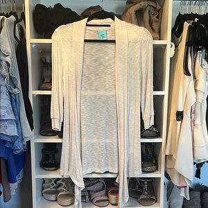 h.i.p. Cream Open-Front Cardigan